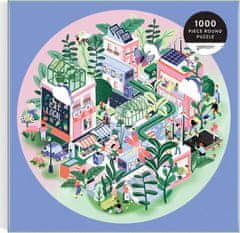 Galison Kulaté puzzle Zelené město 1000 dílků