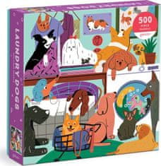 Galison Čtvercové puzzle Psi v prádelně 500 dílků