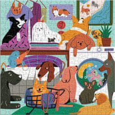 Galison Čtvercové puzzle Psi v prádelně 500 dílků