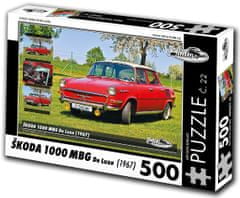 RETRO-AUTA© Puzzle Škoda 1000 MBG De Luxe (1967)