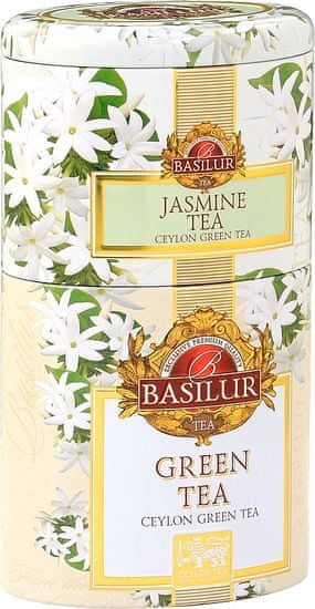 Basilur Basilur zelený jasmínový čaj 2v1, čistý zelený Young Hyson a jasmínový, sypaný, 100g