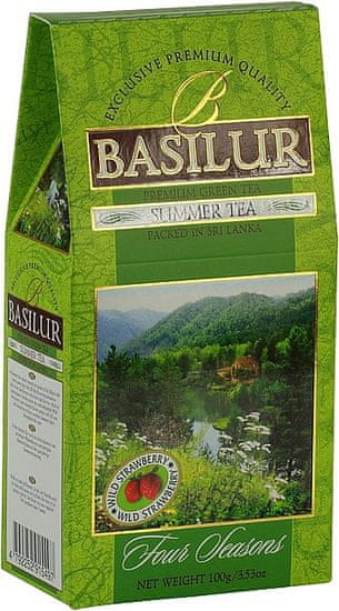 Basilur Cejlonský zelený čaj s lesní jahodou, letní. 100g. Four Seasons Summer Tea