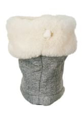 Sterntaler botičky textilní, zimní, kožíšek, hvězdičky, protiskluzové, šedé 5102124, 18