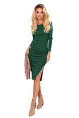 Numoco Dámské žebrované šaty - zelené Velikost: L