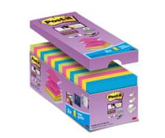3M Samolepicí bloček "Super Sticky", mix barev, "Z", 76 x 76 mm, 16x 90 listů, 7100234249