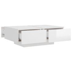 Greatstore Konferenční stolek bílý vysoký lesk 90 x 60 x 31 cm dřevotříska