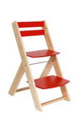 Rostoucí židle VENDY lak/červená
