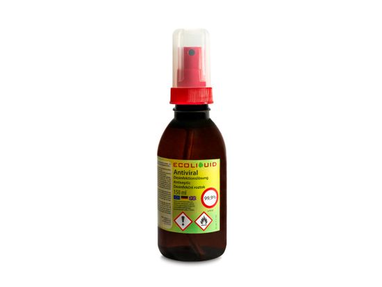 Ecoliquid ANTIVIRAL dezinfekce na ruce - viry, bakterie, plísně 150 ml sprej Vůně: bez aroma