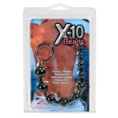 CalExotics Calexotics X-10 Beads black anální kuličky