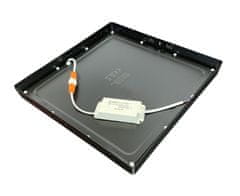 Berge LED panel čtvercový povrchový černý 30x30x3,5cm - 24W - 1900Lm - neutrální bílá