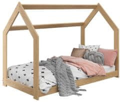 eoshop Dětská postel Domek 80x160 cm D2 + rošt ZDARMA - borovice