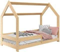 eoshop Dětská postel Domek 80x160 cm D5 + rošt a matrace ZDARMA - borovice