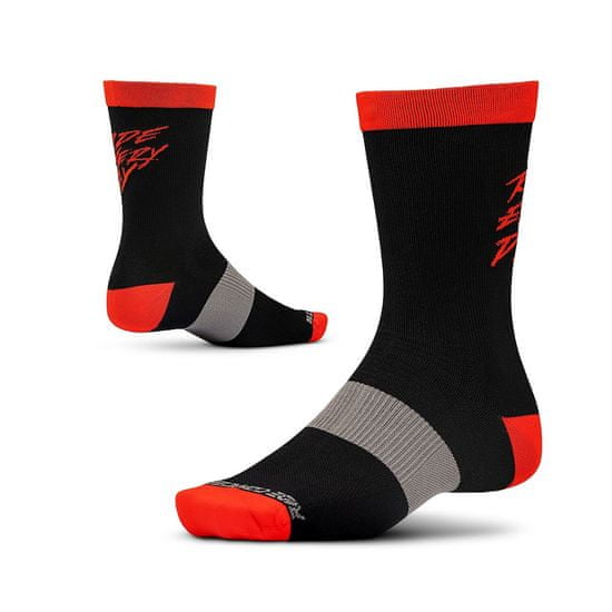 Ride Concepts Ponožky RIDE CONCEPTS RIDE EVERY DAY 8" - BLACK/RED