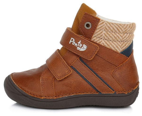 Levně Ponte 20 chlapecká kožená kotníčková obuv PPB122A-DA03-1-905 hnědá 25