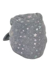 Sterntaler čepička dívčí s uzlem, šedá, třpytivé hvězdičky 4412162