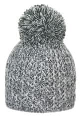 Sterntaler čepice, pletený kulich chlapecký, šedobílý, vaflový vzor, bambule 4722123, 55