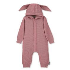 Sterntaler overal kojenecký, pletený, MERINO VLNA, s kapucí a ouškama, propínací na druky, velikosti 74,80,86 cm, růžový 5502171, 86