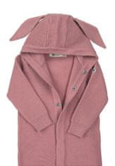 Sterntaler overal kojenecký, pletený, MERINO VLNA, s kapucí a ouškama, propínací na druky, velikosti 74,80,86 cm, růžový 5502171, 74