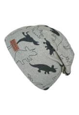 Sterntaler čepice zimní, chlapecká, spadlá, šedá, černošedí dinosauři 4622103