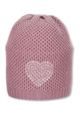 Sterntaler čepička pletená, baby, dívčí, flitrové srdíčko, růžová 4702110