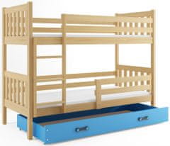 Importworld Patrová postel Miloslava - 2 osoby 80x190 s úložným prostorem – Borovice, Modrá