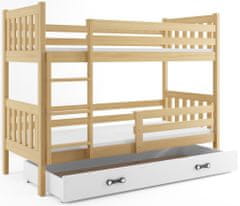 Importworld Patrová postel Miloslava - 2 osoby 80x190 s úložným prostorem – Borovice, Bílá