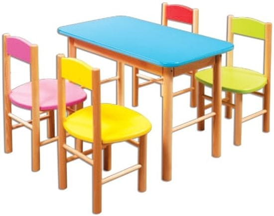 eoshop Dětský barevný stoleček AD252 (Barva: Žlutá)