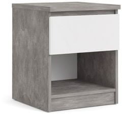 eoshop Noční stolek Simplicity 238 beton/bílý lesk