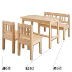 eoshop Dětská jídelní lavice AD240, 70x30x30, borovice (Barva dřeva: Přírodní (lakovaná))