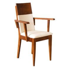eoshop Čalouněná jídelní židle KT370, dub (Potah: Ekokůže, Barva dřeva: Bělená)