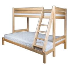 eoshop Dřevěná dvoupatrová postel LK155, 90-140x165x200, borovice (Barva dřeva: Dub)