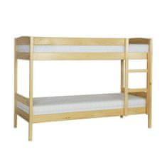 eoshop Dřevěná dvoupatrová postel LK136/II, 80x152x200, borovice (Barva dřeva: Olše)