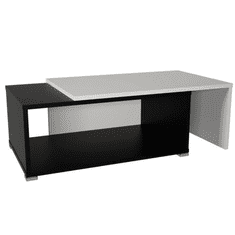 KONDELA Konferenční rozkládací stolek, černá / bílá, DRON