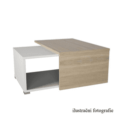 KONDELA Konferenční rozkládací stolek, černá / bílá, DRON