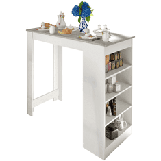 BPS-koupelny Barový stůl, bílá / beton, 117x57 cm, Austen