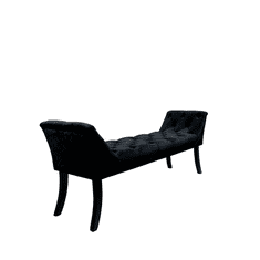 KONDELA Designová lavice, černá Velvet látka / kaučukové dřevo, HEMY TYP 1
