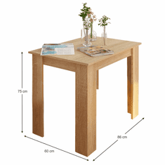 BPS-koupelny Jídelní stůl, dub sonoma, 86x60 cm, TARINIO
