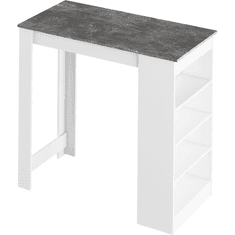 BPS-koupelny Barový stůl, bílá / beton, 117x57 cm, Austen