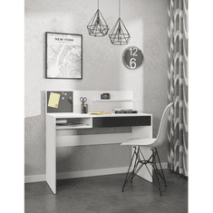 BPS-koupelny PC stůl, bílá/černá, IMAN
