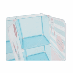 KONDELA Dětská modulární skříňka, modrá/dětský vzor, EDRIN