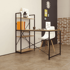 BPS-koupelny PC stůl / víceúčelový praktický stůl, dub / černá, VEINA