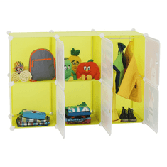 KONDELA Dětská modulární skříňka, zelená/dětský vzor, TEKIN