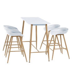 BPS-koupelny Barový stůl, bílá / buk, 110x50 cm, DORTON