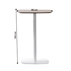 BPS-koupelny Barový stůl, dub / bílá, MDF / kov, průměr 60 cm, HARLOV