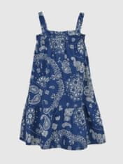 Gap Dětské lněné šaty s modrotiskem L