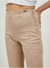 Guess Béžové dámské slim fit kalhoty v semišové úpravě Guess Maya XS