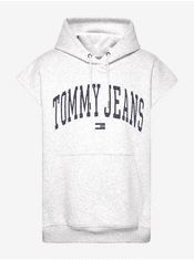 Tommy Jeans Světle šedá dámská oversize mikina s kapucí Tommy Jeans Collegiat S