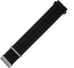 FIXED nylonový řemínek pro smartwatch, 20mm, černá