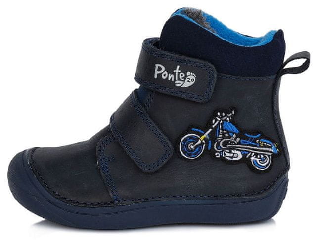 Levně Ponte 20 chlapecká zimní kožená kotníčková obuv PVB122-DA03-1-568 tmavě modrá 27