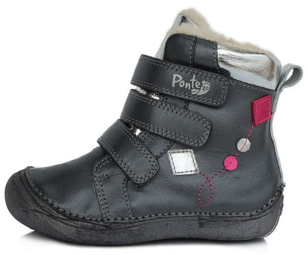 Ponte 20 dívčí zimní kožená kotníčková obuv PVG122-DA03-1-178 černá 30